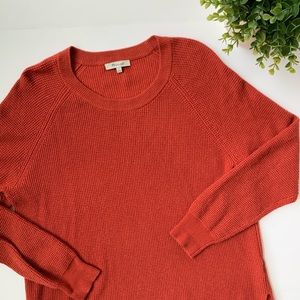 Madewell | Burnt Orange Waffle Knit Sweater sz L